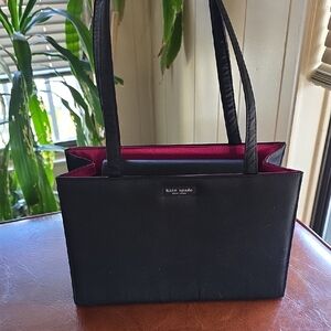 Kate Spade Black Mini Tote with Pink Interior